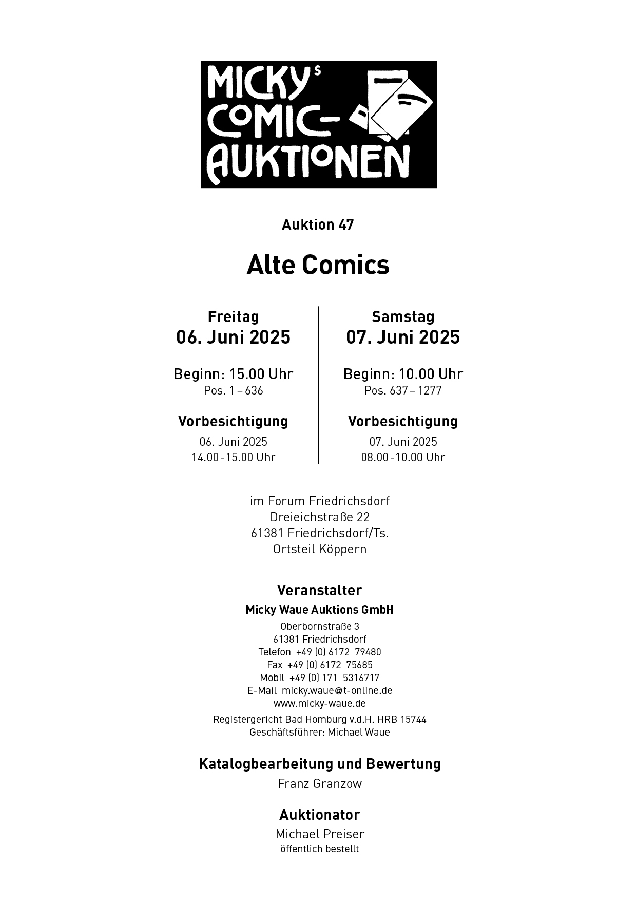 bild konnte nicht geladen werden für comic auktion 47