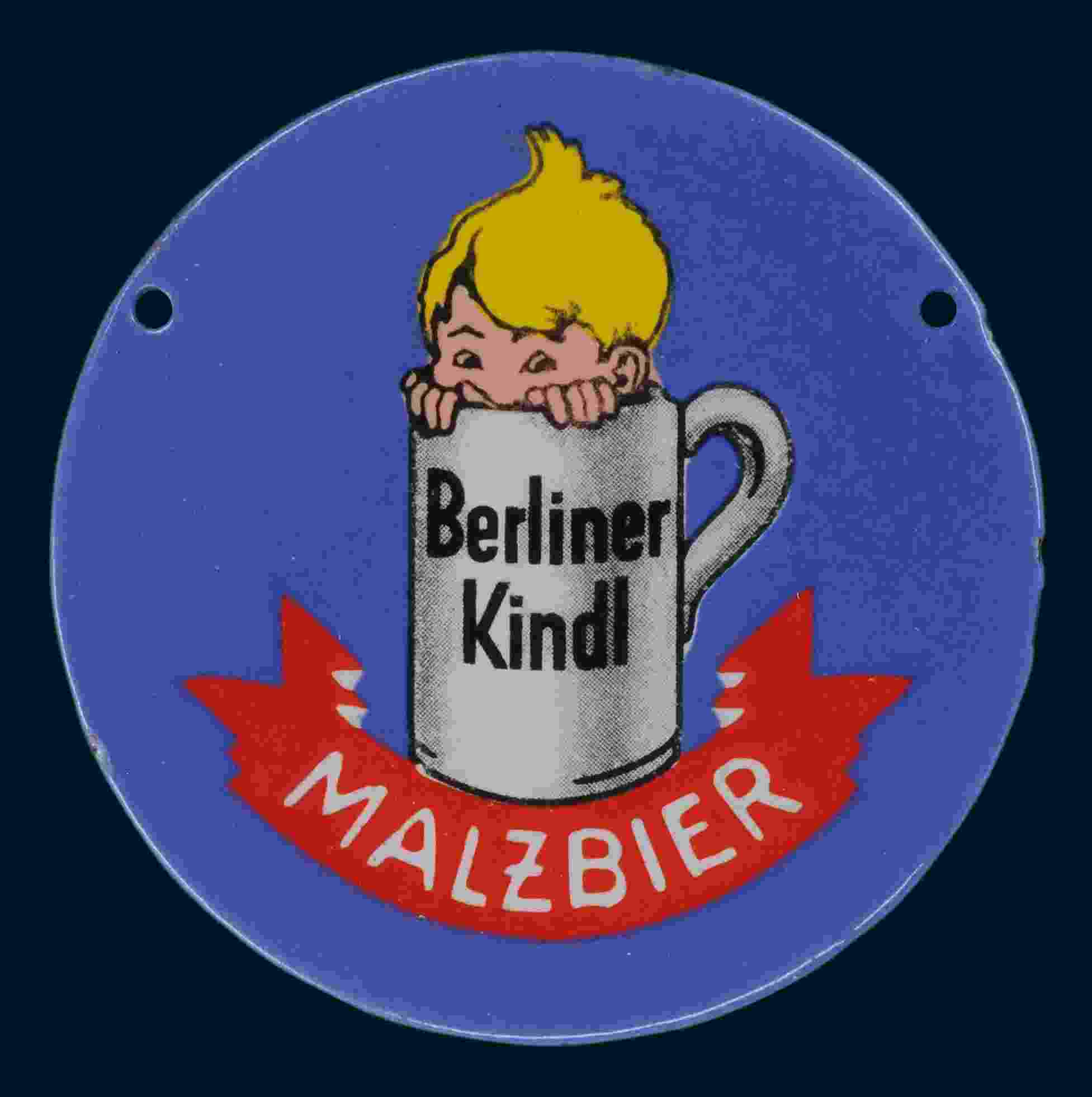 Berliner Kindl Malzbier Zapfhahnschild 