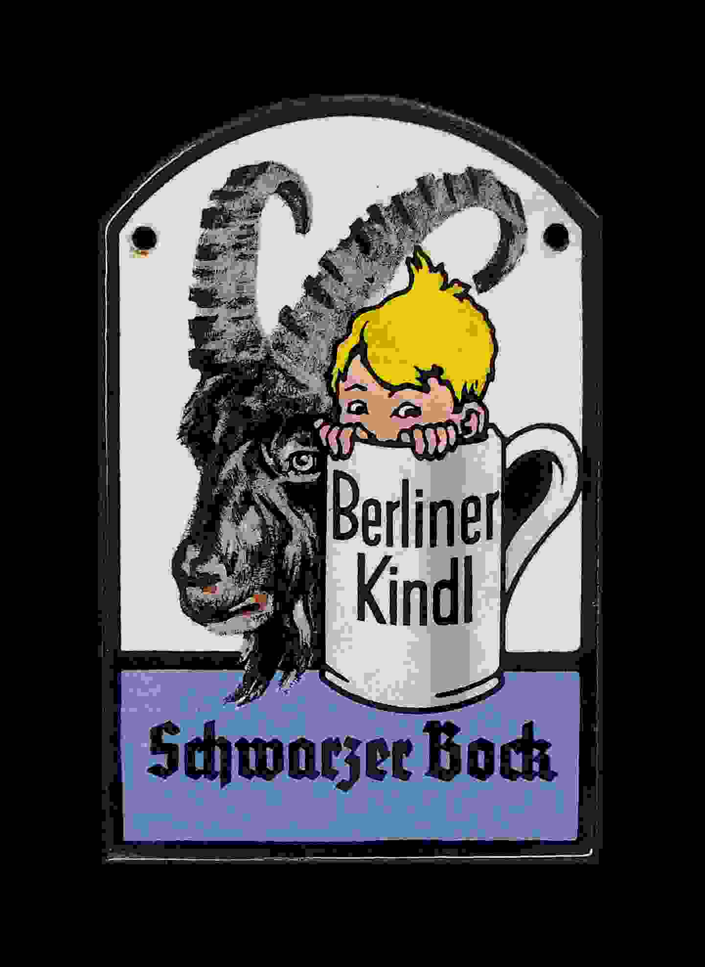 Berliner Kindl Schwarzer Bock Zapfhahnschild 