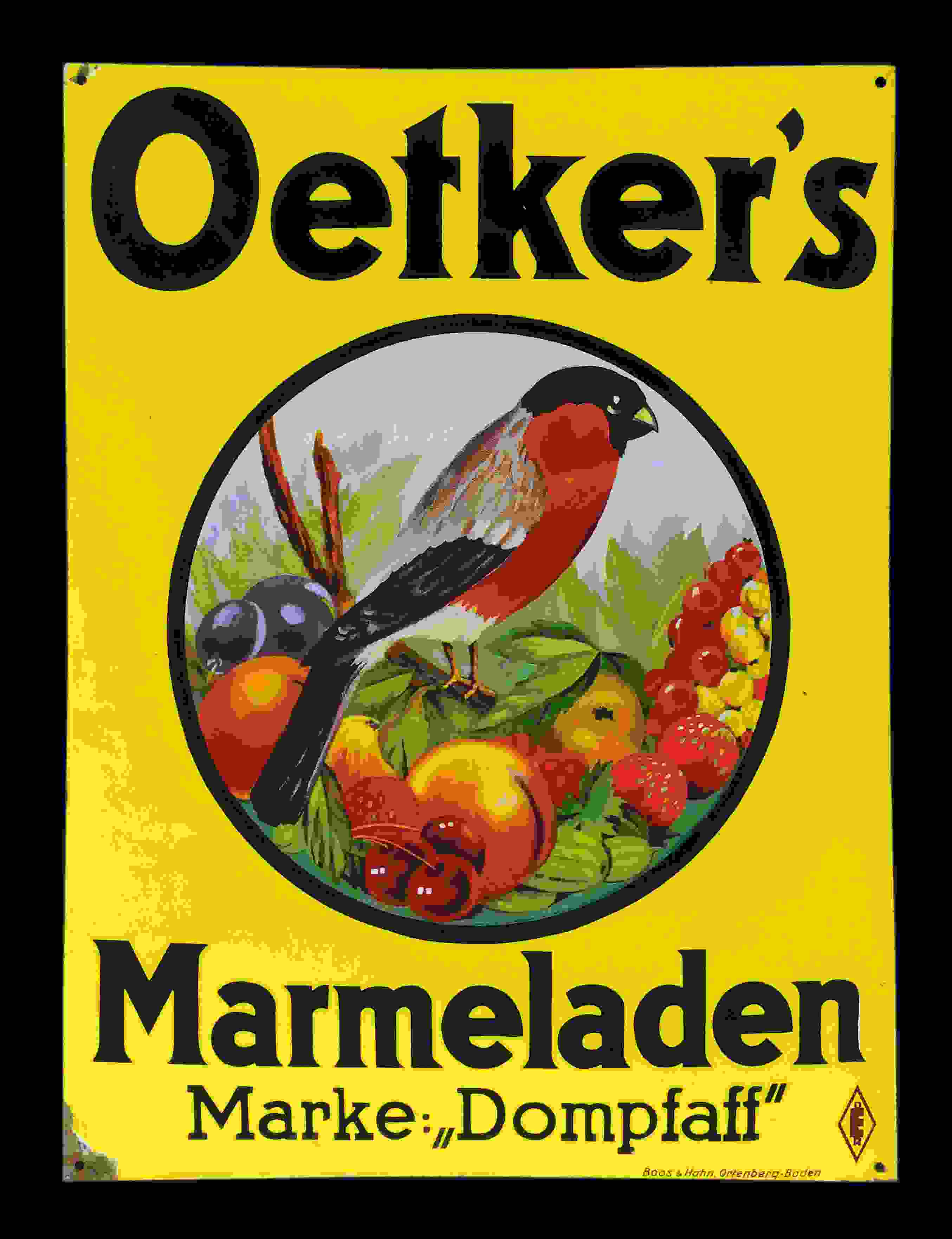 Oetker's Marmeladen Marke "Dompfaff" 