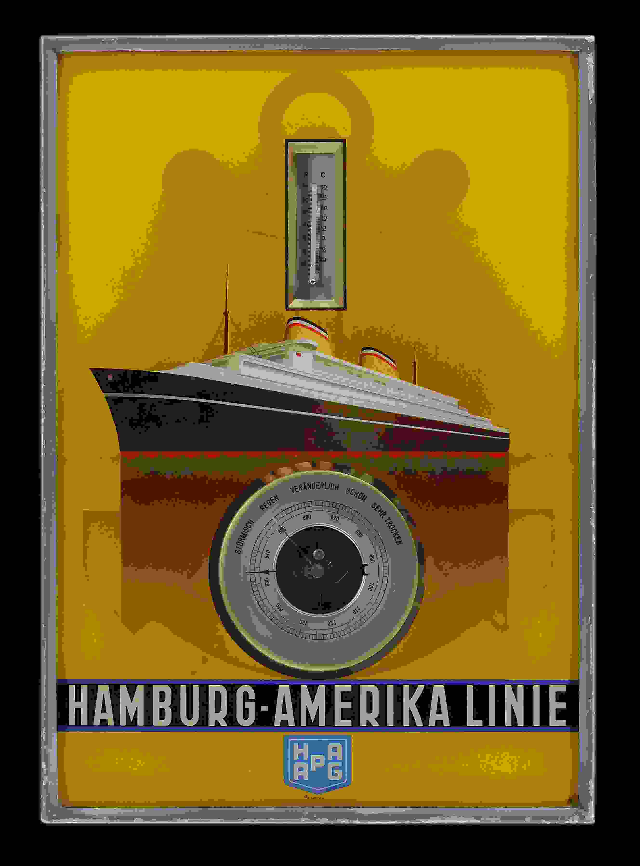 Hamburg-Amerika Linie Thermo- u. Barometer 