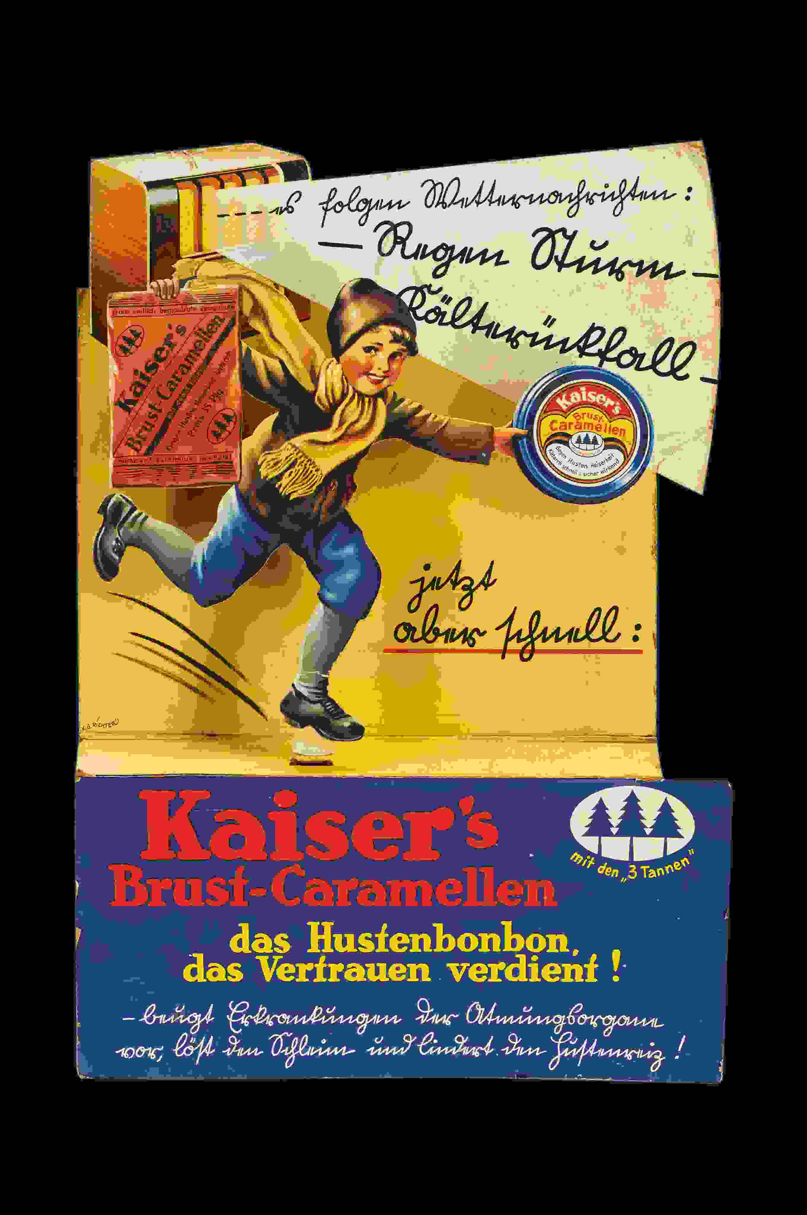 Kaiser's Brust-Caramellen Aufsteller 